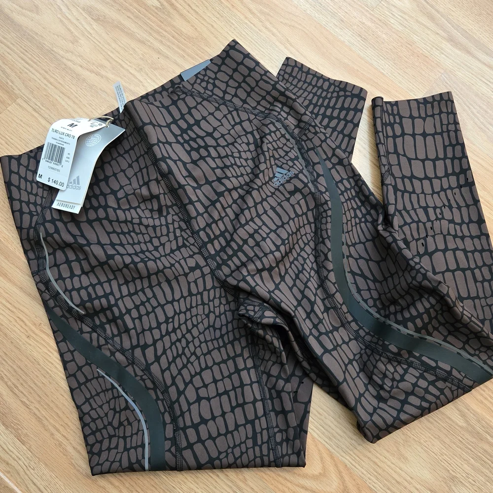Adidas Brown Patterned Leggings - Picture 1 of 5